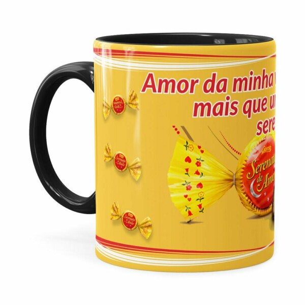 Caneca Chocolate Serenata De Amor V01 Preta