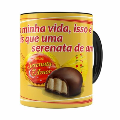 Caneca Chocolate Serenata De Amor V01 Preta