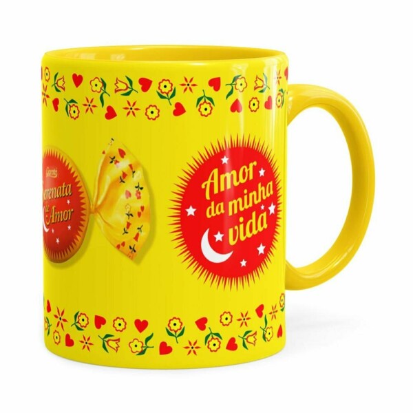 Caneca Chocolate Serenata De Amor V02 Amarela