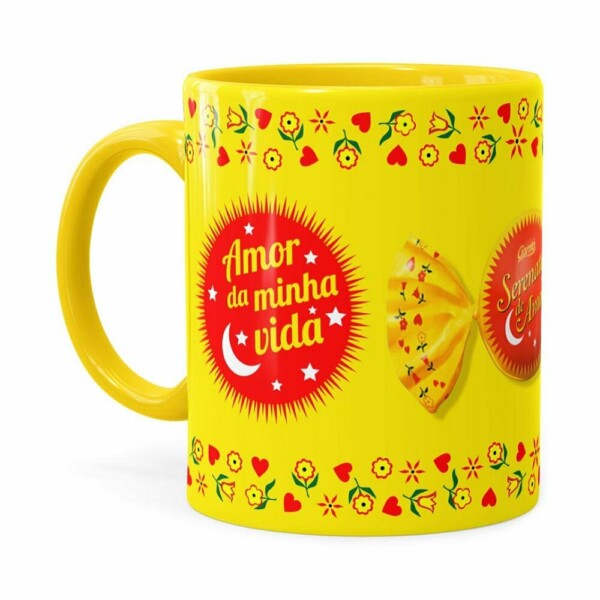 Caneca Chocolate Serenata De Amor V02 Amarela