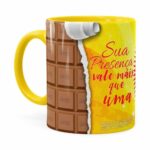 Caneca Chocolate Serenata De Amor V03 Amarela