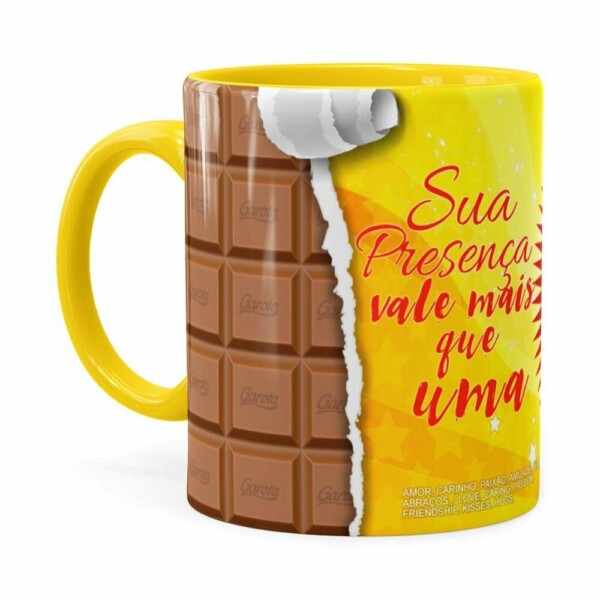 Caneca Chocolate Serenata De Amor V03 Amarela