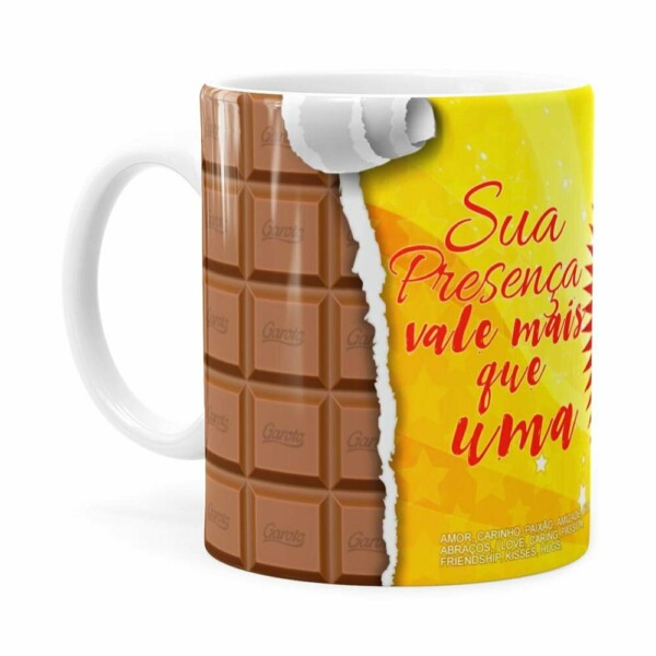 Caneca Chocolate Serenata De Amor V03 Branca