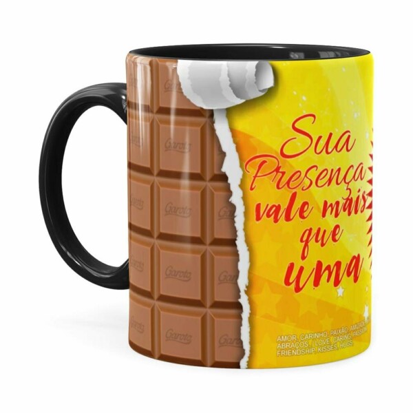 Caneca Chocolate Serenata De Amor V03 Preta