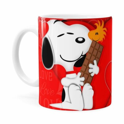Caneca Chocolate Snoopy Love Branca