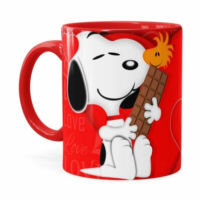Caneca Chocolate Snoopy Love Vermelha