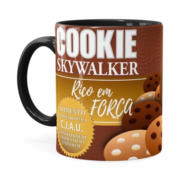 Caneca Chocolate Star Wars Cookie Skywalker Preta