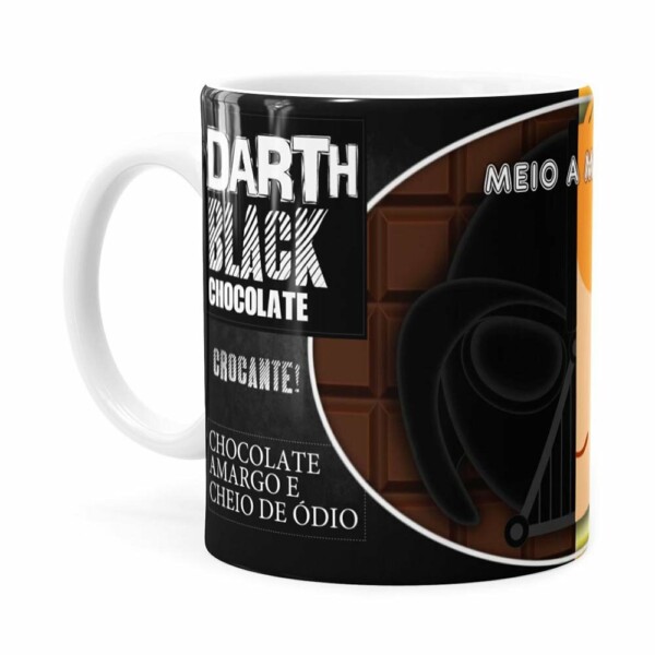 Caneca Chocolate Star Wars Darth E Anakin Branca