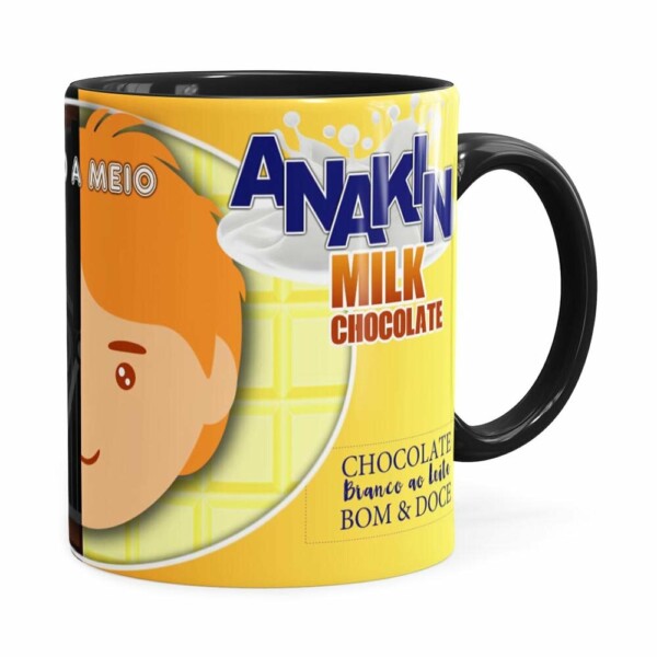 Caneca Chocolate Star Wars Darth E Anakin Preta
