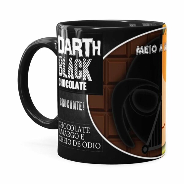 Caneca Chocolate Star Wars Darth E Anakin Preta