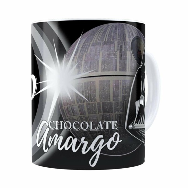 Caneca Chocolate Star Wars Darth Vader Lado Negro Branca