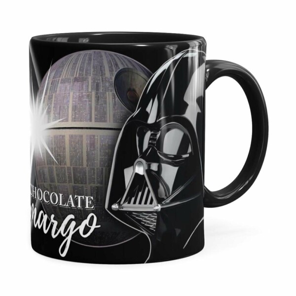 Caneca Chocolate Star Wars Darth Vader Lado Negro Preta