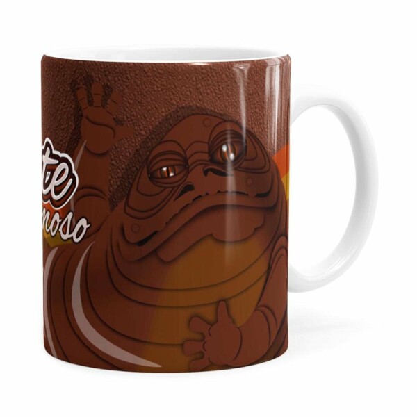 Caneca Chocolate Star Wars Jabba The Hutt Branca