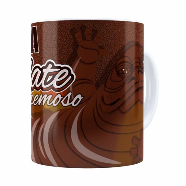 Caneca Chocolate Star Wars Jabba The Hutt Branca