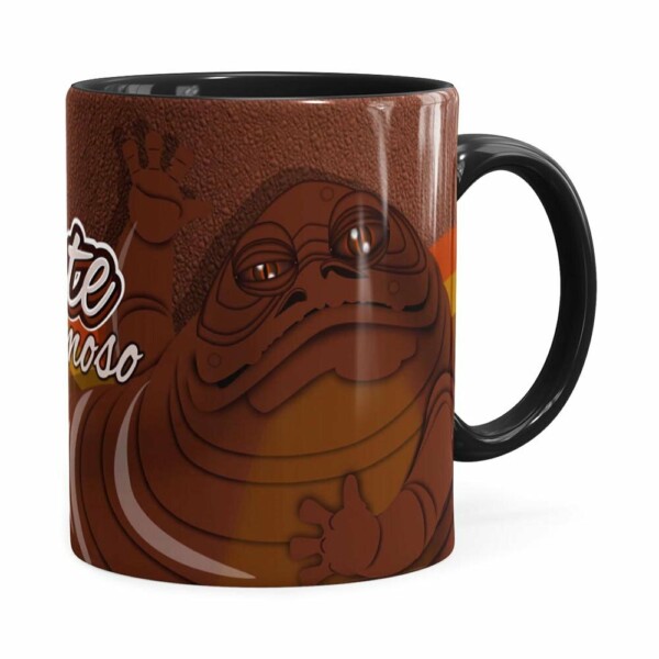 Caneca Chocolate Star Wars Jabba The Hutt Preta