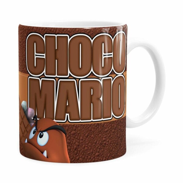 Caneca Chocolate Super Mário Bros Chocomario Branca