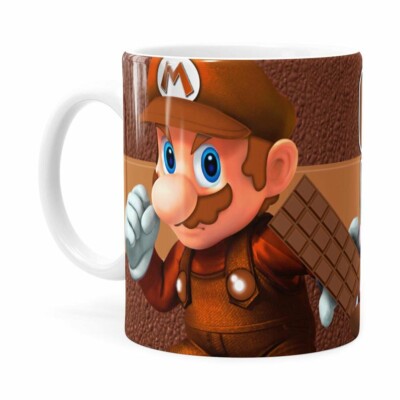 Caneca Chocolate Super Mário Bros Chocomario Branca