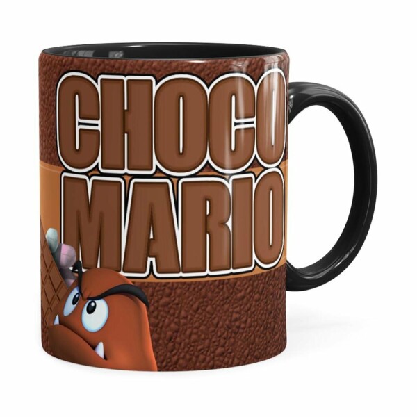 Caneca Chocolate Super Mário Bros Chocomario Preta