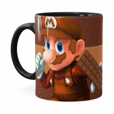 Caneca Chocolate Super Mário Bros Chocomario Preta