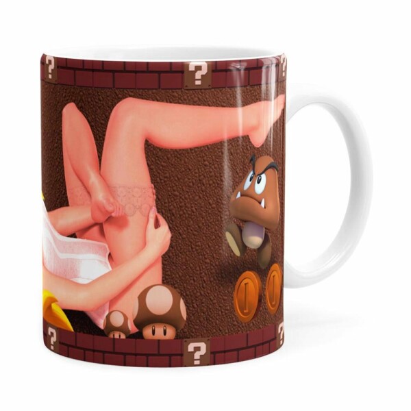 Caneca Chocolate Super Mário Bros Sexy Peach Branca