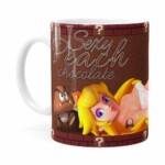 Caneca Chocolate Super Mário Bros Sexy Peach Branca