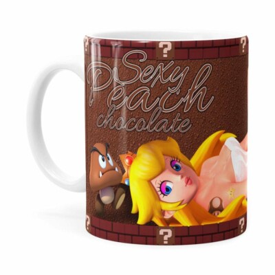 Caneca Chocolate Super Mário Bros Sexy Peach Branca