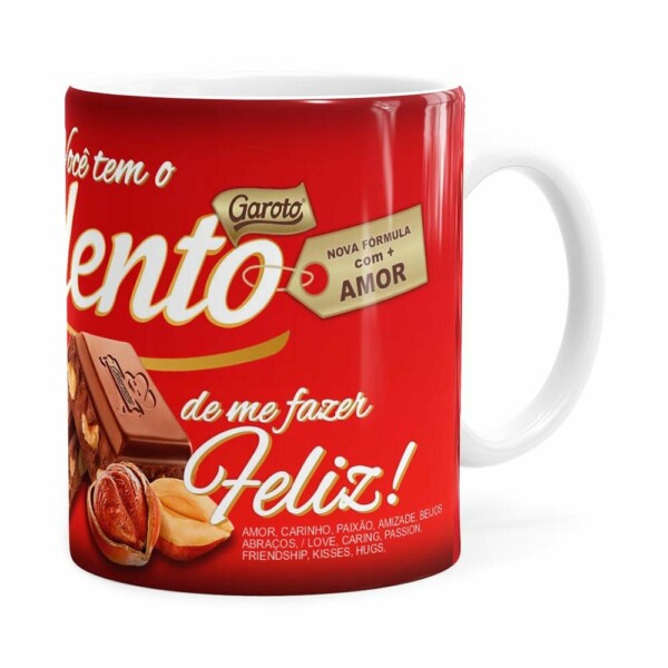 Caneca Chocolate Talento Barra Mensagem V01 Branca