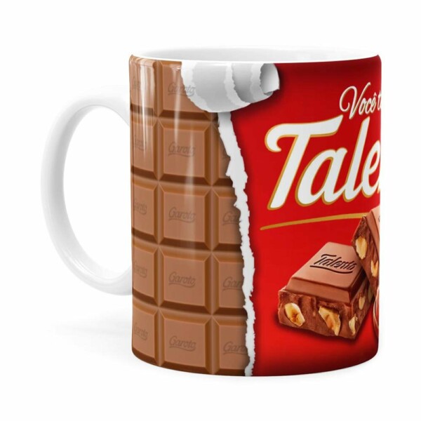 Caneca Chocolate Talento Barra Mensagem V01 Branca