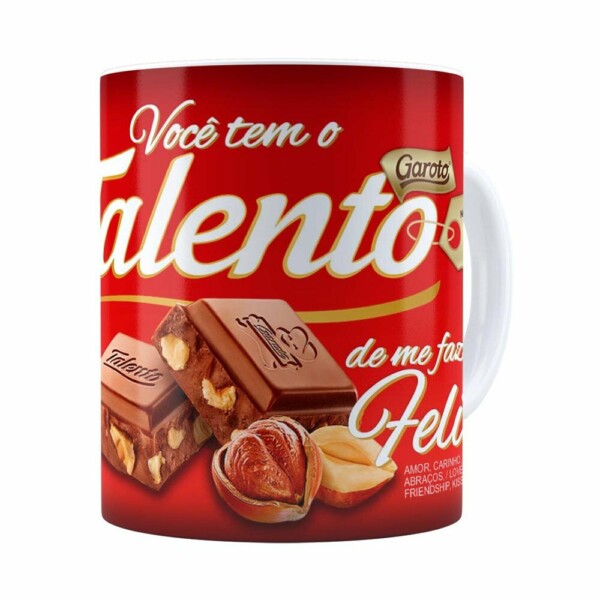 Caneca Chocolate Talento Barra Mensagem V01 Branca