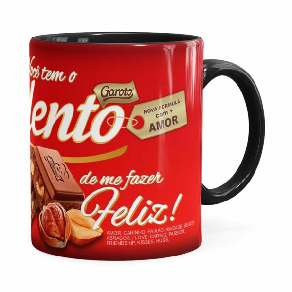 Caneca Chocolate Talento Barra Mensagem V01 Preta