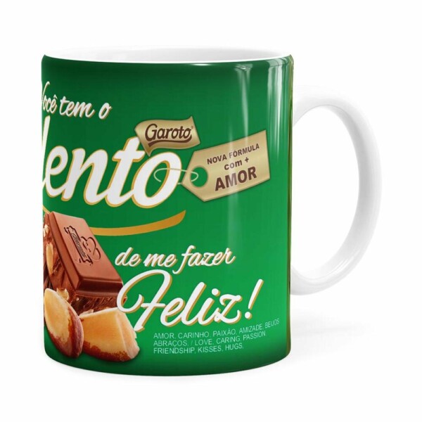 Caneca Chocolate Talento Barra Mensagem V02 Branca