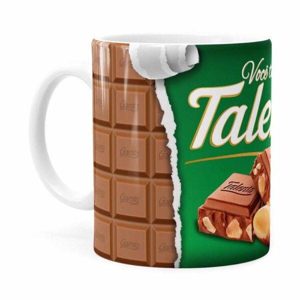 Caneca Chocolate Talento Barra Mensagem V02 Branca