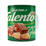 Caneca Chocolate Talento Barra Mensagem V02 Branca
