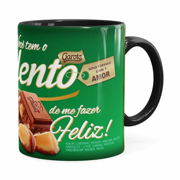 Caneca Chocolate Talento Barra Mensagem v02 Preta