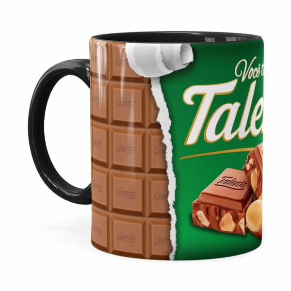 Caneca Chocolate Talento Barra Mensagem v02 Preta