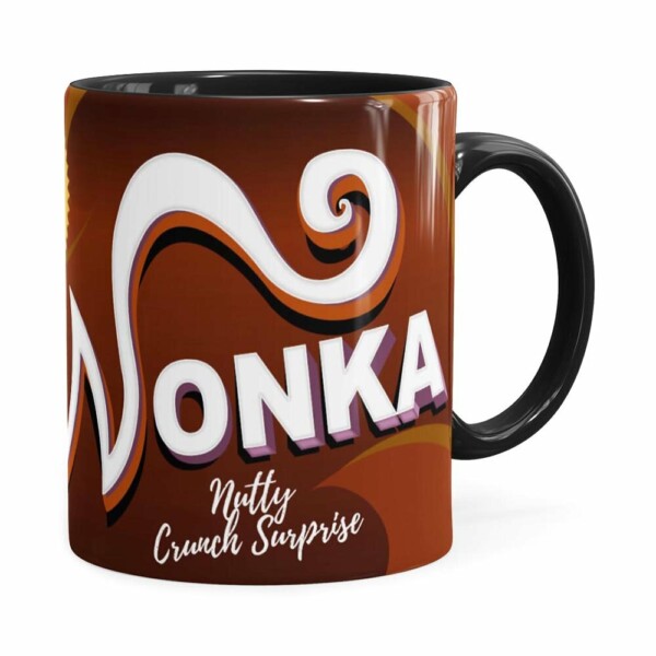 Caneca Chocolate Wonka Fábrica De Chocolate Preta