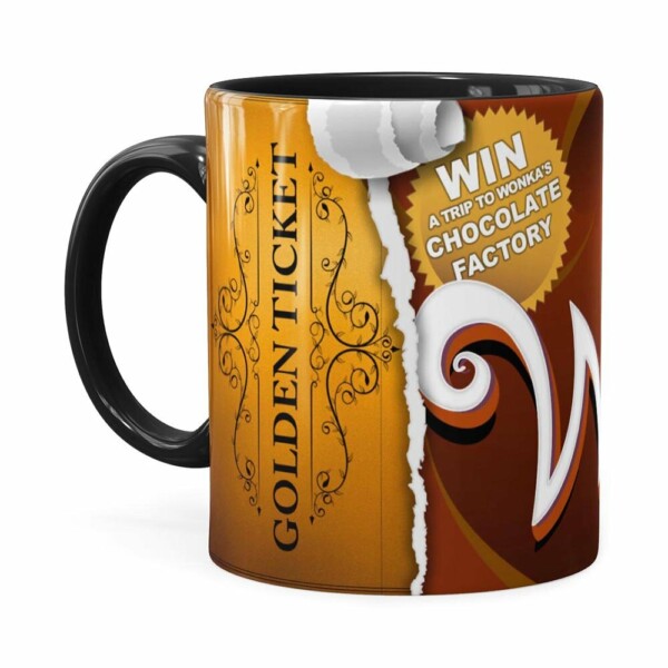 Caneca Chocolate Wonka Fábrica De Chocolate Preta