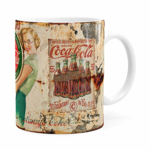 Caneca Coca-cola Retrô Drink Branca