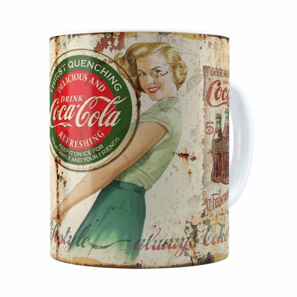 Caneca Coca-cola Retrô Drink Branca