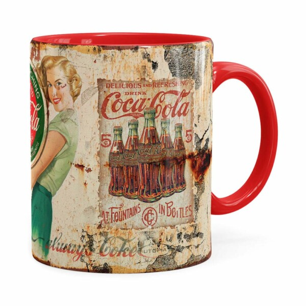 Caneca Coca-cola Retrô Drink Vermelha