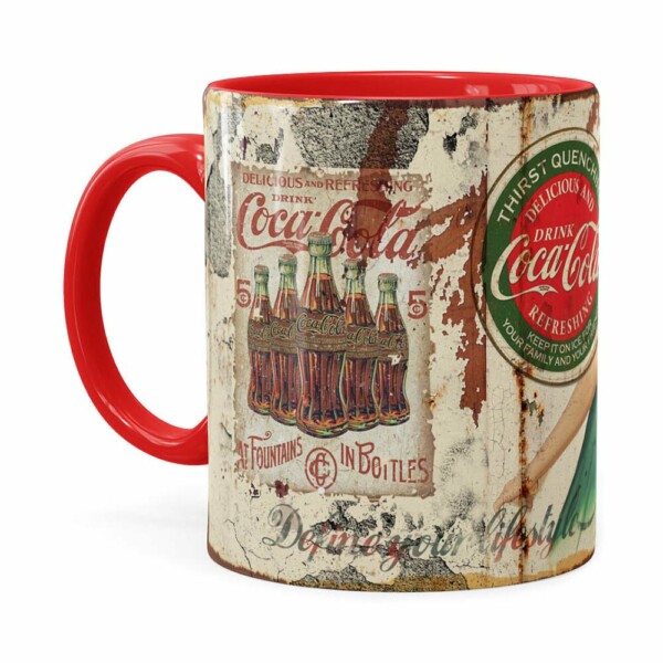 Caneca Coca-cola Retrô Drink Vermelha