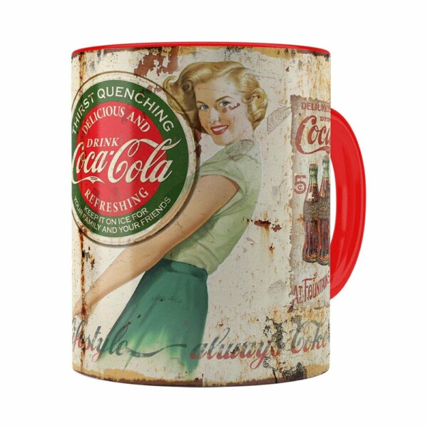 Caneca Coca-cola Retrô Drink Vermelha