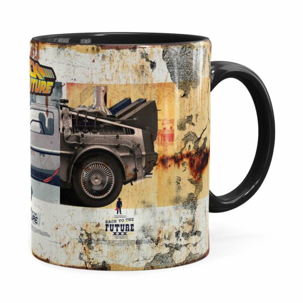Caneca Devolta Para O Futuro Retrô Preta