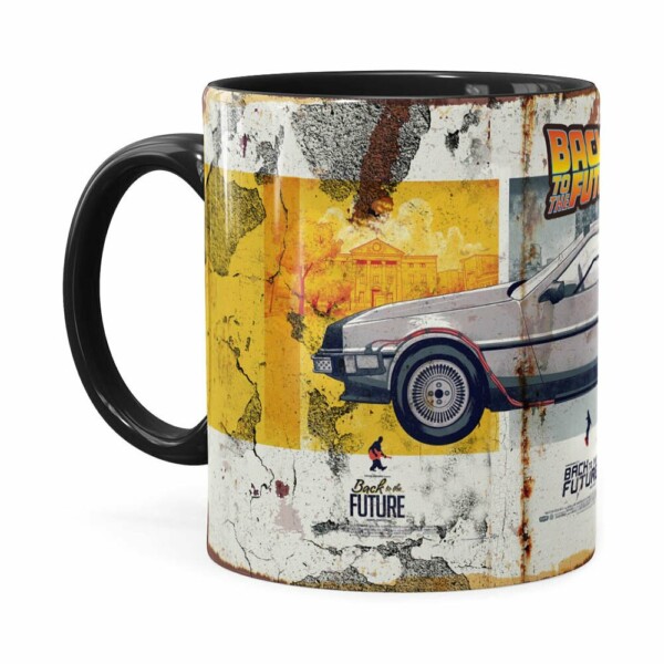 Caneca Devolta Para O Futuro Retrô Preta