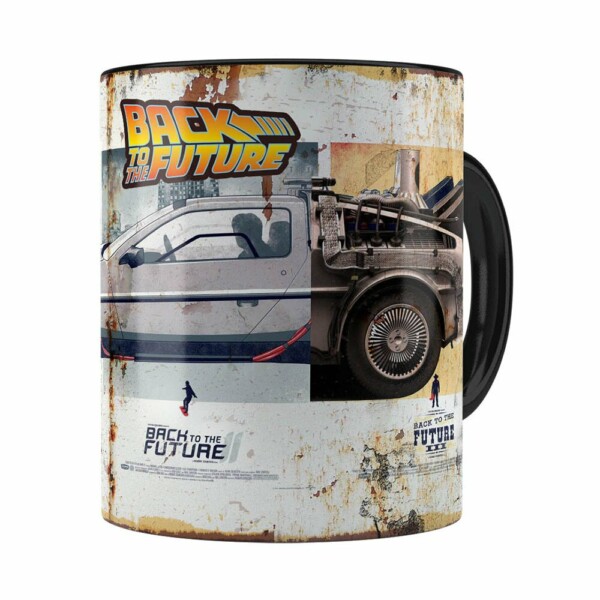 Caneca Devolta Para O Futuro Retrô Preta