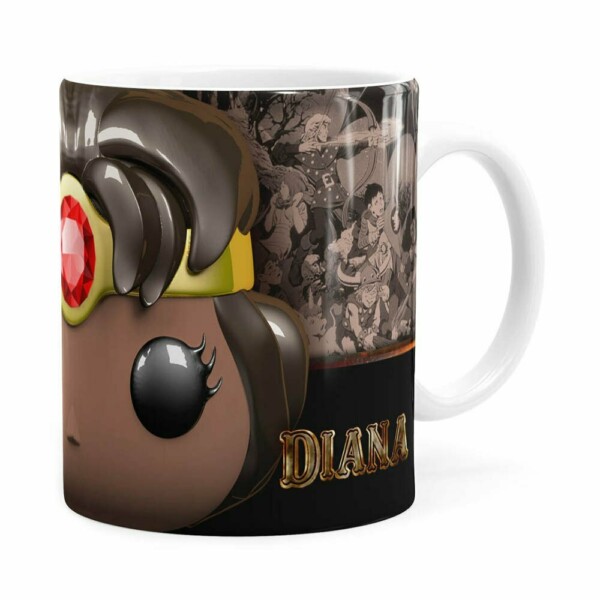 Caneca Diana 3d Print Caverna Do Dragão Branca