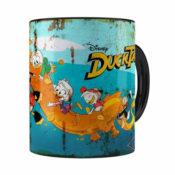 Caneca Ducktales Gibi Retrô Preta