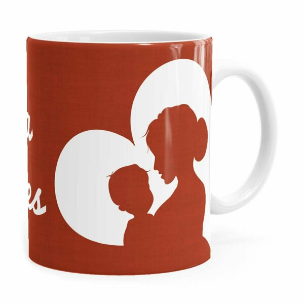 Caneca Feliz Dia Das Mães Coração Branca