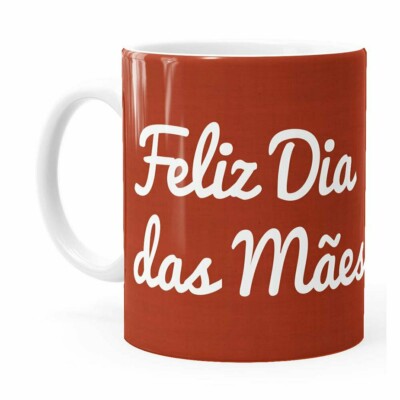 Caneca Feliz Dia Das Mães Coração Branca