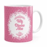 Caneca Feliz Dia Das Mães Floral Branca